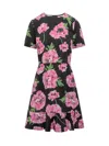 Stella Mccartney Poppy-print Short-sleeve Ruffle Mini Dress In Pink/black