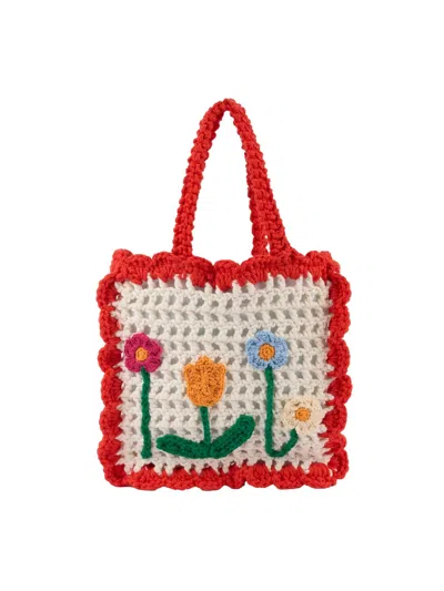 Stella Mccartney Mini Cotton Shoulder Bag For Girls In Multi