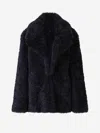 Stella Mccartney Navy Short Faux-shearling Jacket