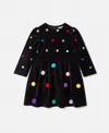 STELLA MCCARTNEY FLUFFY TASSEL PLEATED VELVET DRESS