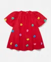 Stella Mccartney Fluffy Tassel Short-sleeve Dress In Red