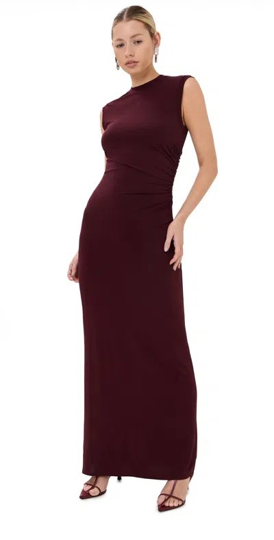 Stella Mccartney Fluid Jersey Long Dress In Bordeaux