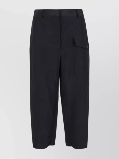 Stella Mccartney Fluid Linen Wide Leg Trousers In Grey