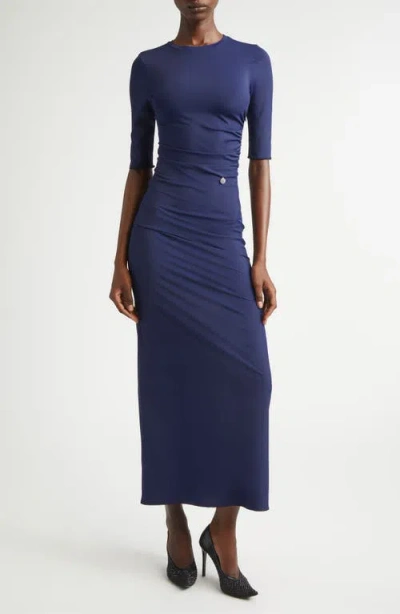 Stella Mccartney Fluid Long Jersey Dress In Blue