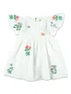 Stella Mccartney Flutter-sleeve Floral Dress In White