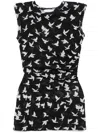 Stella Mccartney Ruched Mesh Jersey Top In Black
