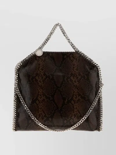 STELLA MCCARTNEY FOLD-OVER SNAKE PRINT SHOULDER BAG