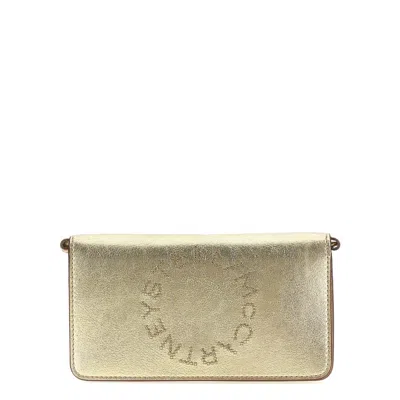 Stella Mccartney Fold-over Top Shoulder Bag In Gold Tone
