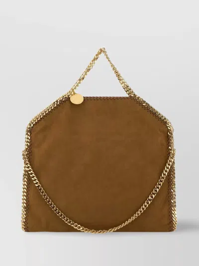 Stella Mccartney Foldable Chain Strap Shopping Bag In Brown