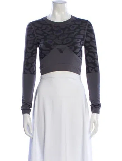 Pre-owned Stella Mccartney For Adidas Animal Print Crew Neck Crop Top In Neutral