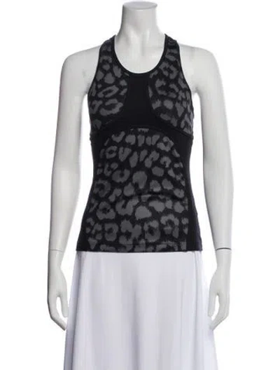 Pre-owned Stella Mccartney For Adidas Animal Print Crew Neck Sports Bra In Black