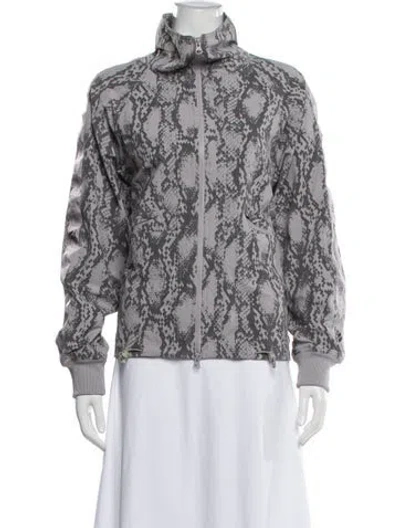 Pre-owned Stella Mccartney For Adidas Animal Print Fur Jacket In Gray