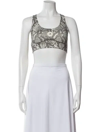 Pre-owned Stella Mccartney For Adidas Animal Print Scoop Neck Sports Bra W/ Tags In Blue