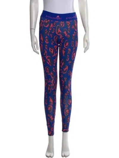 Pre-owned Stella Mccartney For Adidas Animal Print Skinny Leg Pants In Blue
