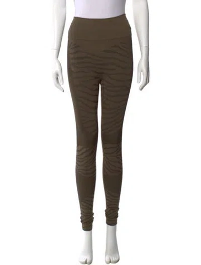Pre-owned Stella Mccartney For Adidas Animal Print Skinny Leg Pants In Green