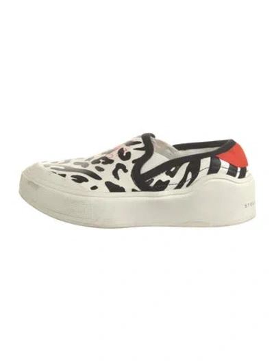Pre-owned Stella Mccartney For Adidas Canvas Animal Print Sneakers In White