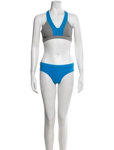 Pre-owned Stella Mccartney For Adidas Colorblock Pattern Bikini In Pink