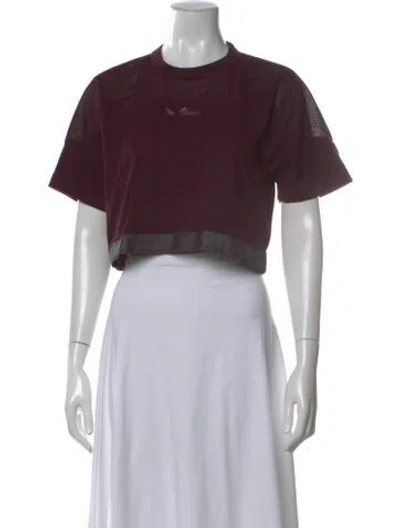Pre-owned Stella Mccartney For Adidas Crew Neck Short Sleeve Crop Top In Burgundy