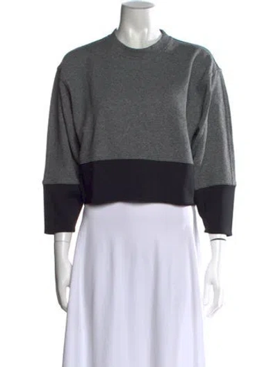 Pre-owned Stella Mccartney For Adidas Crew Neck Three-quarter Sleeve Sweatshirt In Gray