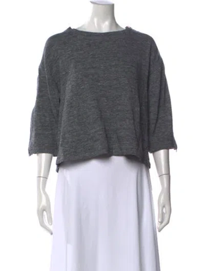 Pre-owned Stella Mccartney For Adidas Crew Neck Three-quarter Sleeve Top In Gray