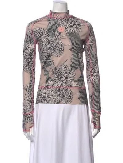 Pre-owned Stella Mccartney For Adidas Floral Print Mock Neck Top In Multi