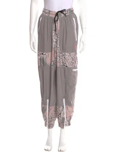 Pre-owned Stella Mccartney For Adidas Floral Print Skinny Leg Pants In Gray