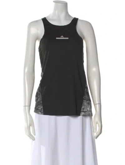 Pre-owned Stella Mccartney For Adidas Graphic Print Crew Neck Top In Black