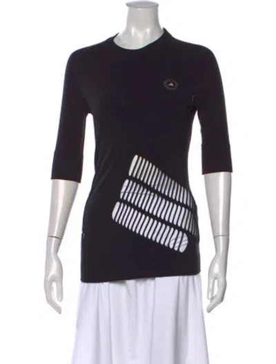 Pre-owned Stella Mccartney For Adidas Graphic Print Crew Neck Top In Black