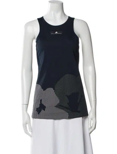 Pre-owned Stella Mccartney For Adidas Graphic Print Crew Neck Top In Blue