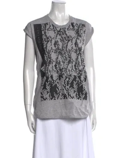 Pre-owned Stella Mccartney For Adidas Graphic Print Crew Neck T-shirt In Gray