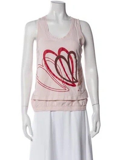 Pre-owned Stella Mccartney For Adidas Graphic Print Scoop Neck Top In Pink