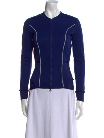 Pre-owned Stella Mccartney For Adidas Mock Neck Long Sleeve Sweatshirt In Blue