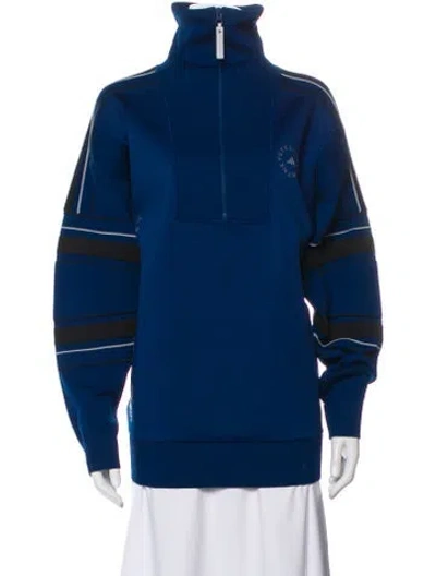 Pre-owned Stella Mccartney For Adidas Mock Neck Long Sleeve Sweatshirt In Blue