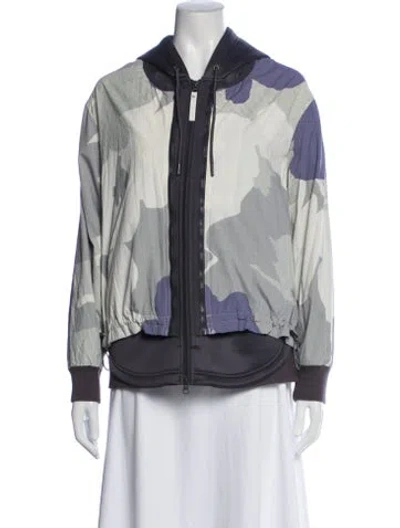 Pre-owned Stella Mccartney For Adidas Nylon Camouflage Print Performance Jacket In Gray