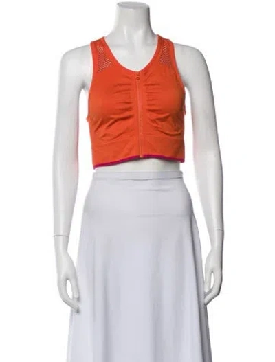Pre-owned Stella Mccartney For Adidas Nylon Crew Neck Sports Bra In Orange