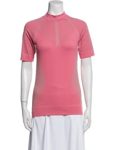 Pre-owned Stella Mccartney For Adidas Nylon Mock Neck Polo In Pink