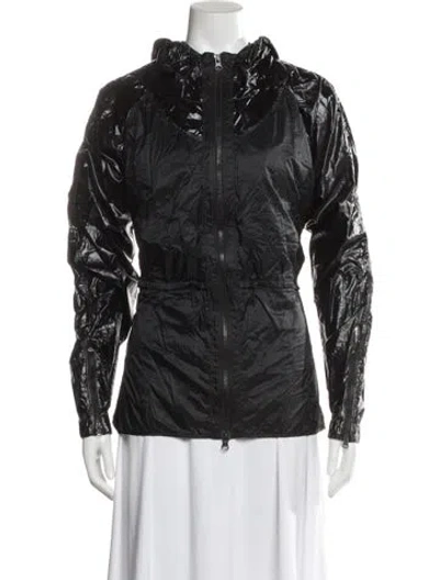 Pre-owned Stella Mccartney For Adidas Nylon Printed Faux Fur Jacket In Black