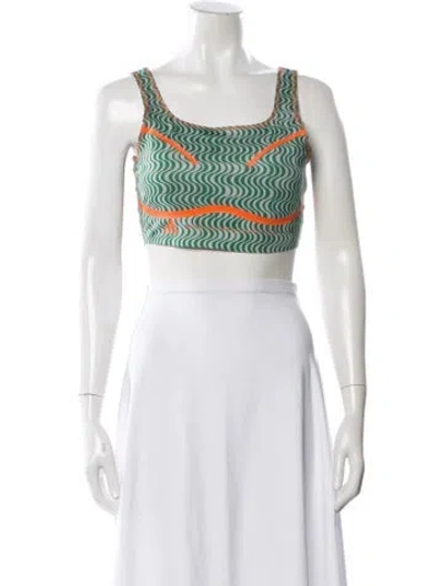 Pre-owned Stella Mccartney For Adidas Patterned Scoop Neck Sports Bra In Gray