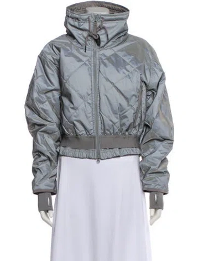 Pre-owned Stella Mccartney For Adidas Plaid Print Bomber Jacket In Blue