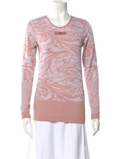 Pre-owned Stella Mccartney For Adidas Printed Crew Neck Top In Pink