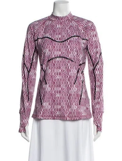 Pre-owned Stella Mccartney For Adidas Printed Mock Neck Top In Purple