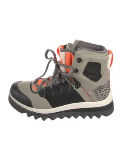 Pre-owned Stella Mccartney For Adidas Rubber Colorblock Pattern Rain Boots In Green