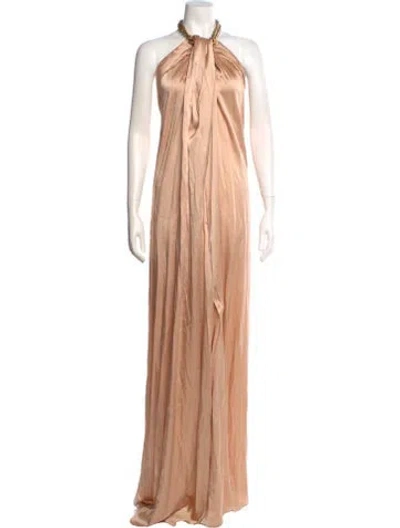 Pre-owned Stella Mccartney For Adidas Silk Long Dress W/ Tags In Neutral