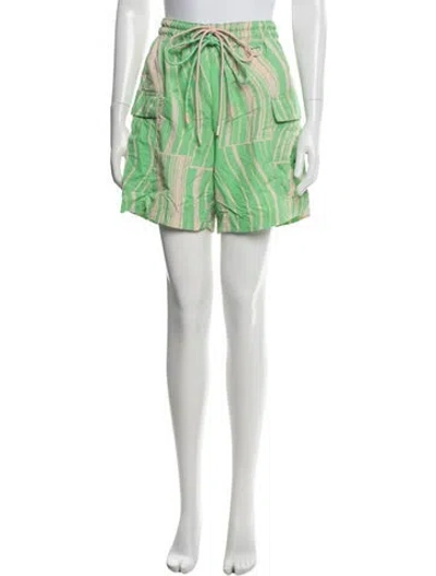 Pre-owned Stella Mccartney For Adidas Striped Mini Shorts In Green