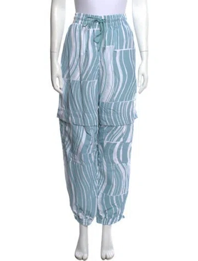 Pre-owned Stella Mccartney For Adidas Striped Wide Leg Pants W/ Tags In Blue