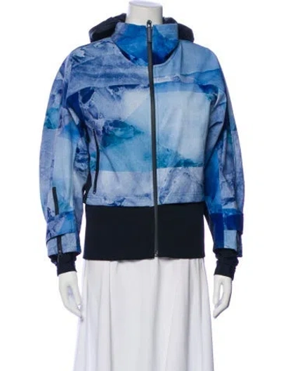 Pre-owned Stella Mccartney For Adidas Tie-dye Print Bomber Jacket In Blue