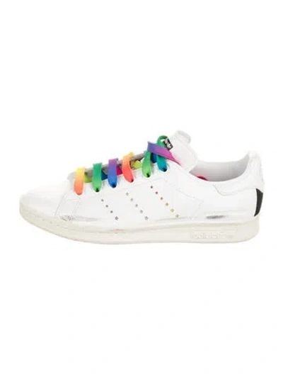 Pre-owned Stella Mccartney For Adidas Vegan Leather Printed Sneakers In White