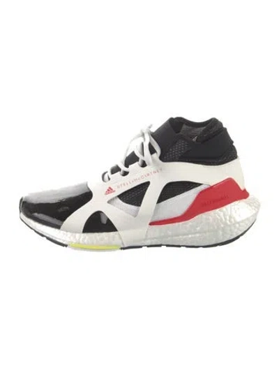 Pre-owned Stella Mccartney For Adidas Vegetarian Patent Leather Colorblock Pattern Athletic Sneakers In Black