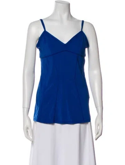 Pre-owned Stella Mccartney For Adidas V-neck Sleeveless Top In Blue