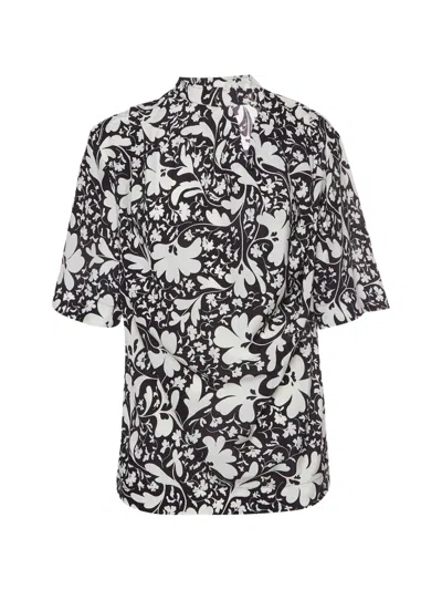 Pre-owned Stella Mccartney Forest Floor Print Blouse In Black